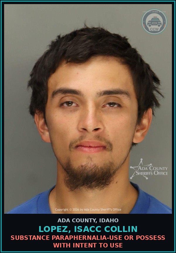 Booking mugshot of Lopez, Isacc Collin in Ada County