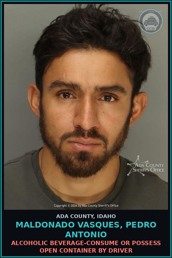 Booking mugshot of Maldonado vasques, Pedro Antonio in Ada County