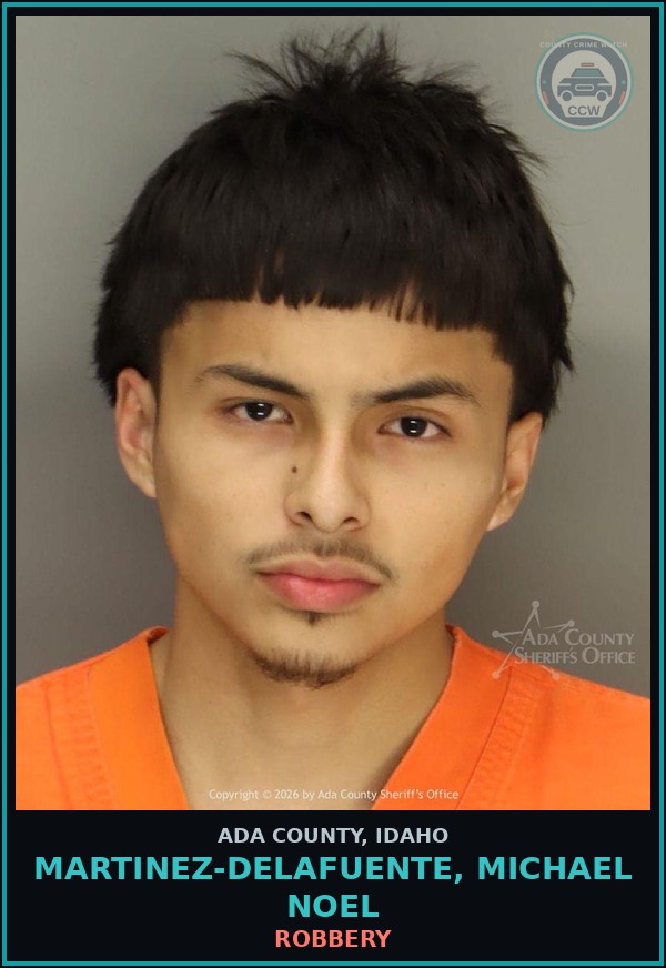 Booking mugshot of Martinez-Delafuente, Michael Noel in Ada County
