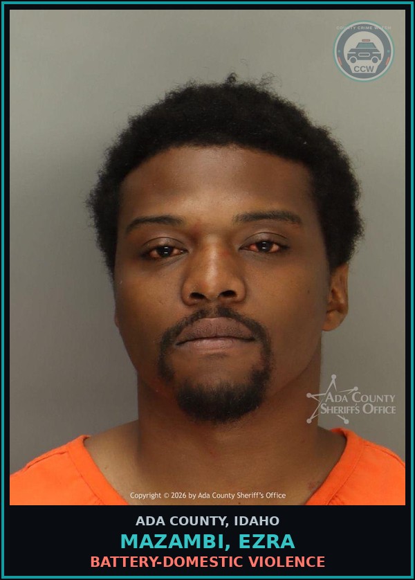 Booking mugshot of Mazambi, Ezra in Ada County