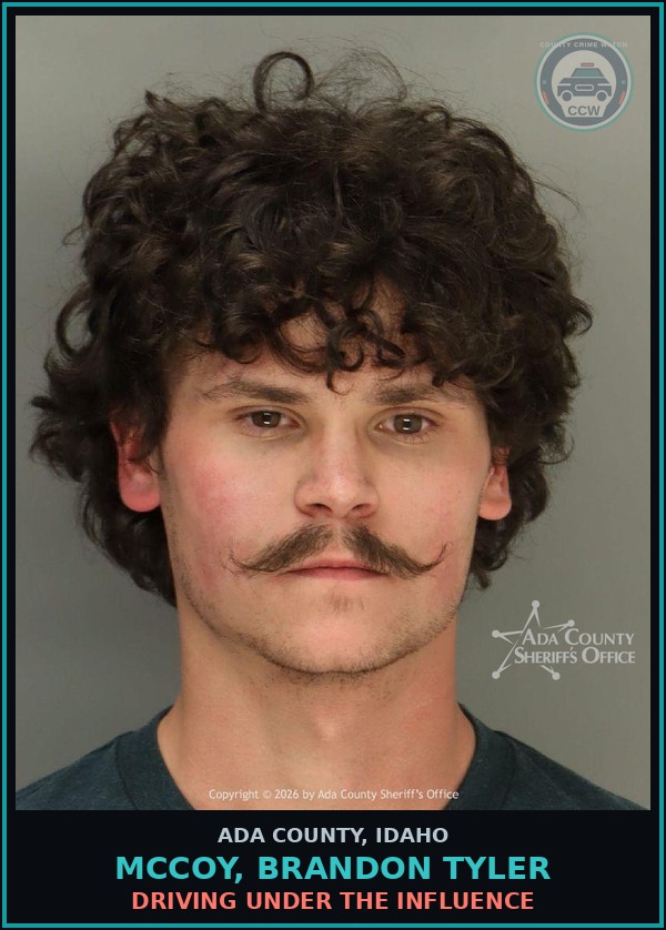 Booking mugshot of Mccoy, Brandon Tyler in Ada County