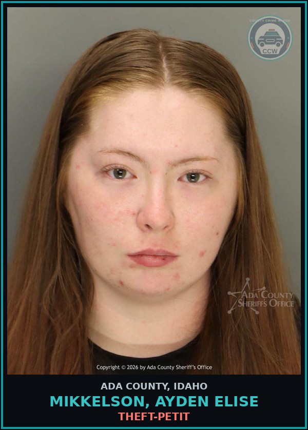 Booking mugshot of Mikkelson, Ayden Elise in Ada County