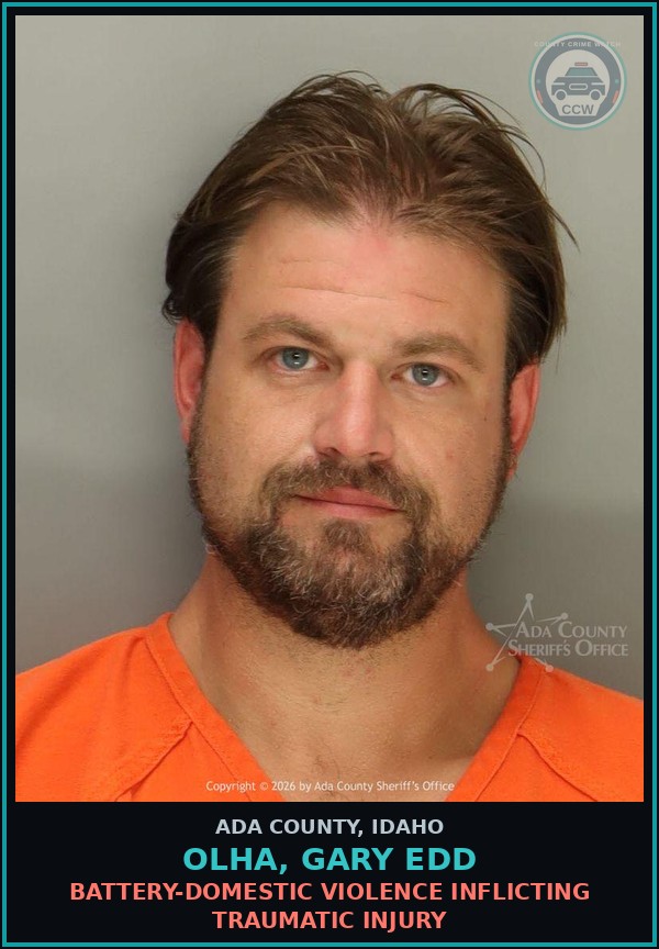Booking mugshot of Olha, Gary Edd in Ada County
