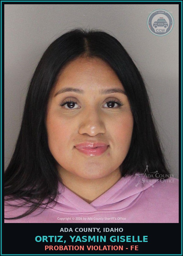 Booking mugshot of Ortiz, Yasmin Giselle in Ada County