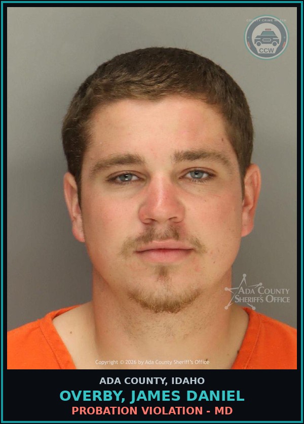 Booking mugshot of Overby, James Daniel in Ada County