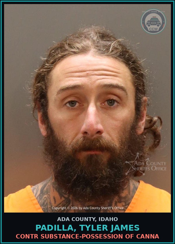 Booking mugshot of Padilla, Tyler James in Ada County