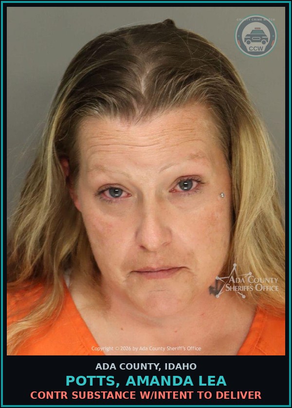 Booking mugshot of Potts, Amanda Lea in Ada County