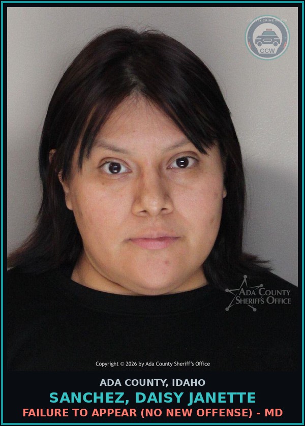 Booking mugshot of Sanchez, Daisy Janette in Ada County