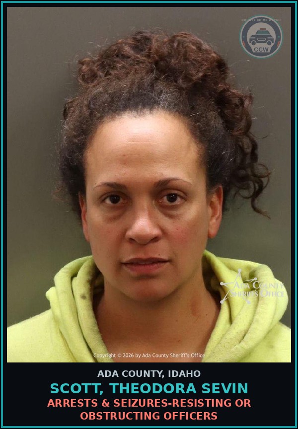 Booking mugshot of Scott, Theodora Sevin in Ada County