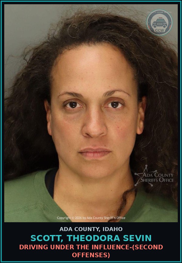 Booking mugshot of Scott, Theodora Sevin in Ada County