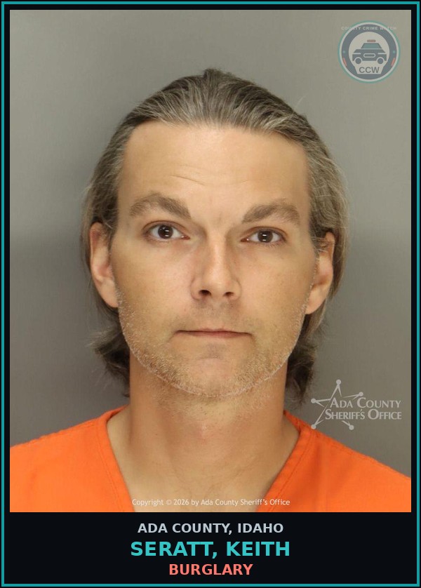 Booking mugshot of Seratt, Keith in Ada County