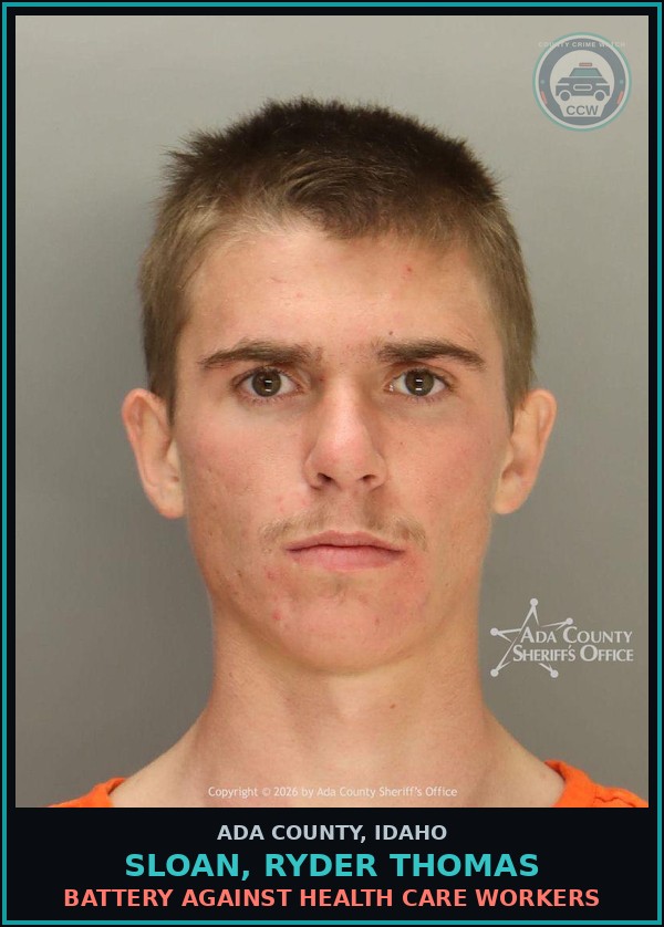 Booking mugshot of Sloan, Ryder Thomas in Ada County