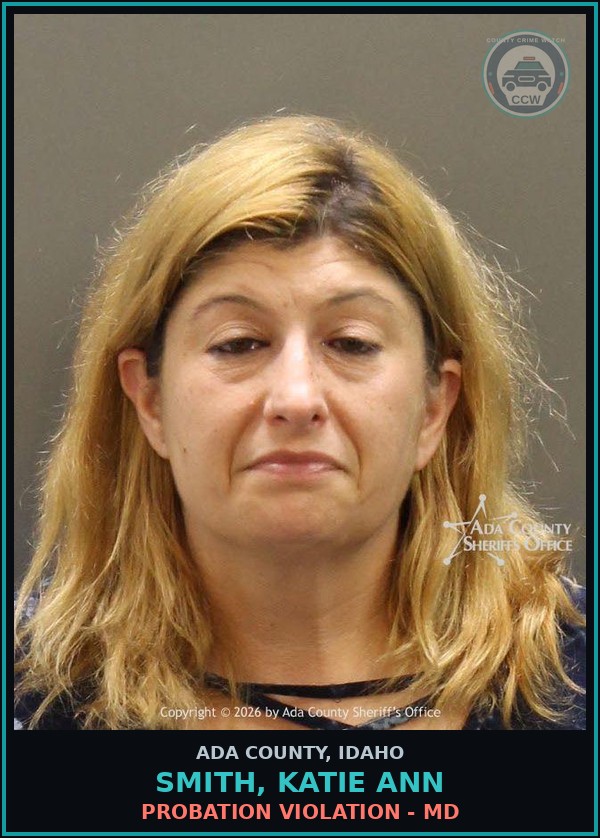 Booking mugshot of Smith, Katie Ann in Ada County