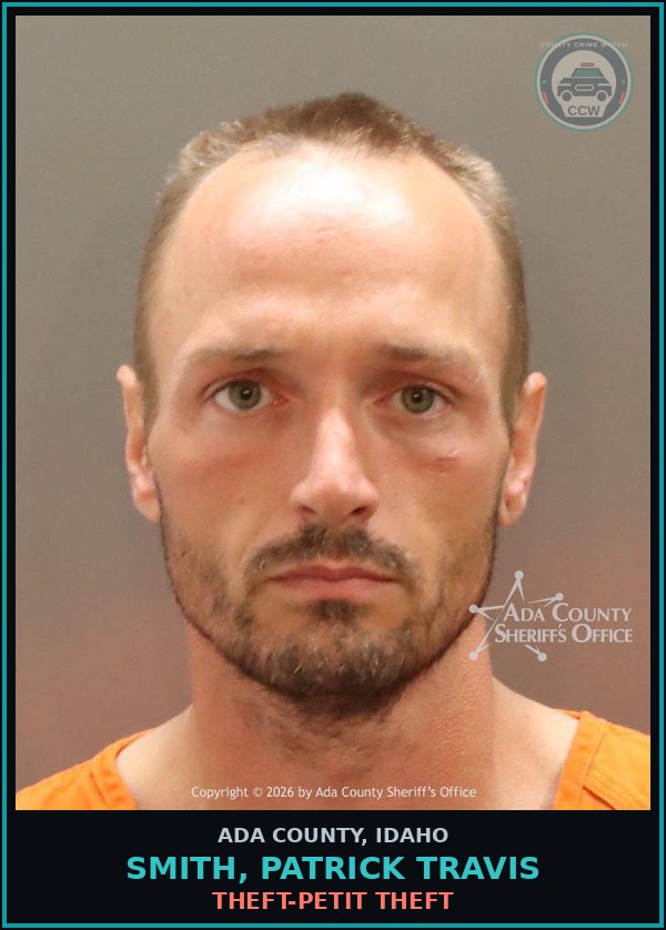 Booking mugshot of Smith, Patrick Travis in Ada County