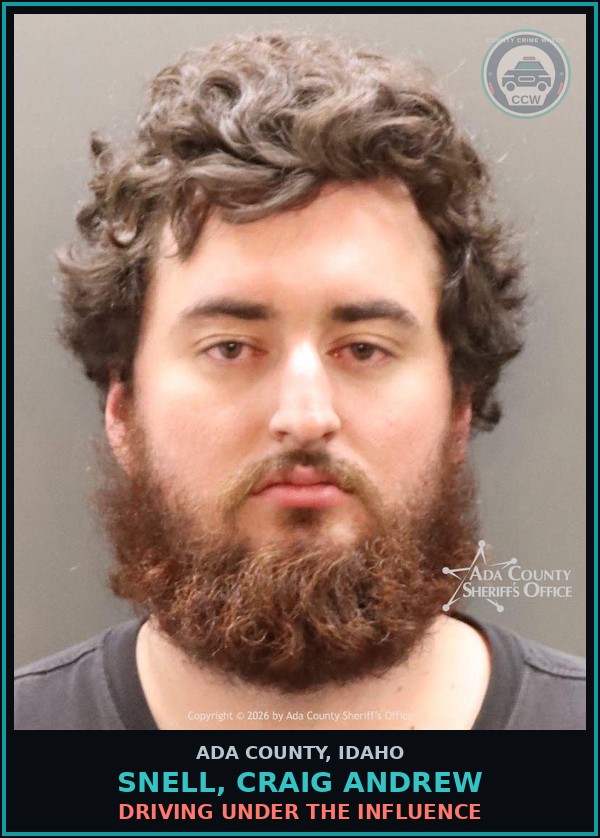 Booking mugshot of Snell, Craig Andrew in Ada County