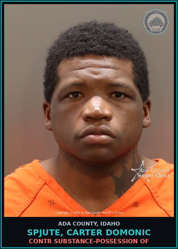 Booking mugshot of Spjute, Carter Domonic in Ada County