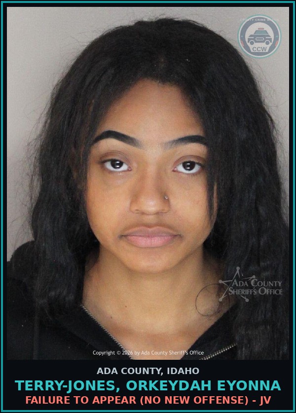 Booking mugshot of Terry-Jones, Orkeydah Eyonna in Ada County