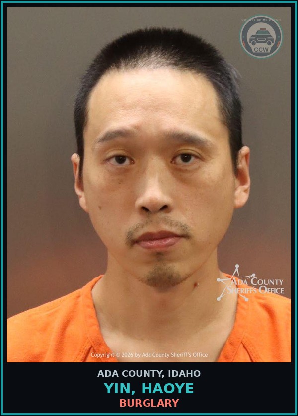 Booking mugshot of Yin, Haoye in Ada County