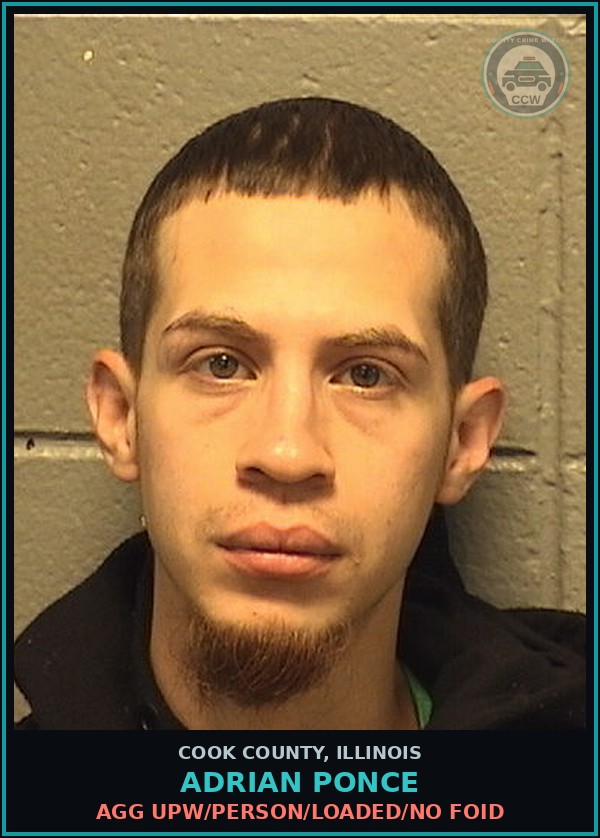 Booking mugshot of Adrian Ponce in Cook County