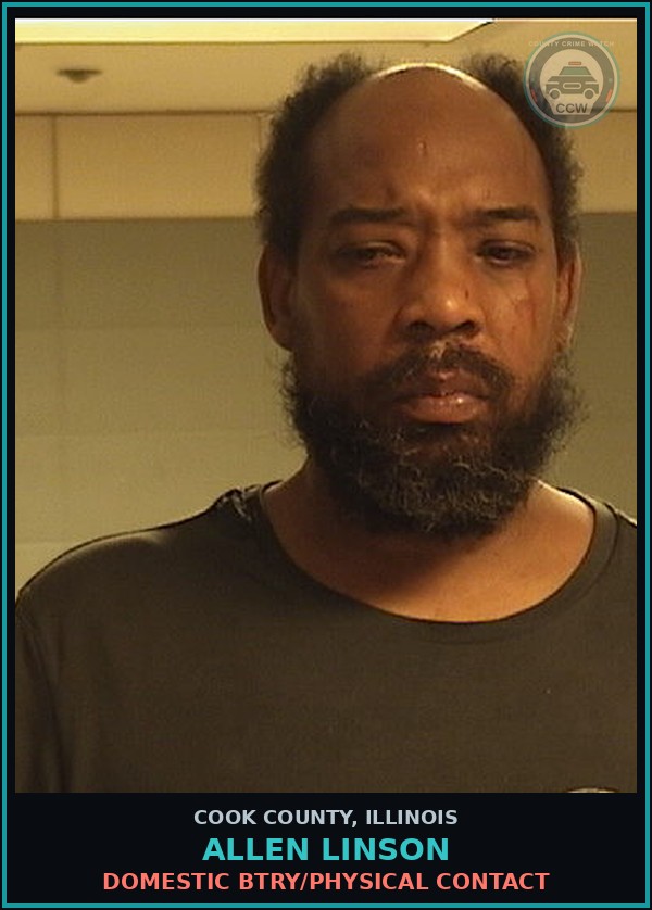 Booking mugshot of Allen Linson in Cook County