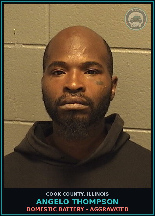 Booking mugshot of Angelo Thompson in Cook County