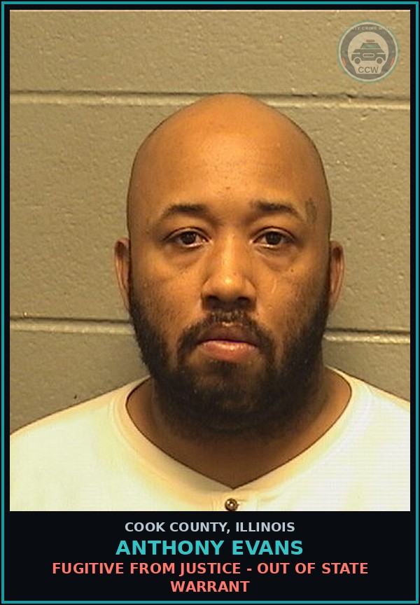 Booking mugshot of Anthony Evans in Cook County
