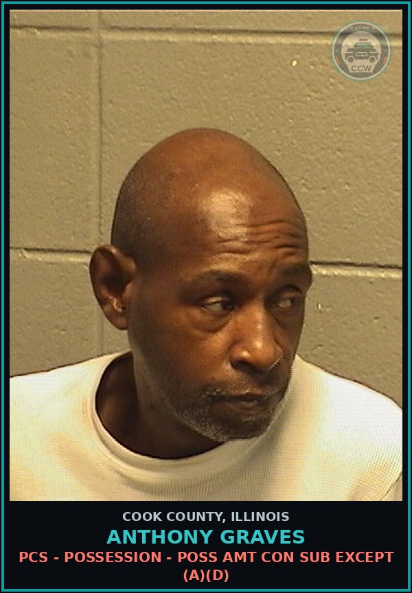 Booking mugshot of Anthony Graves in Cook County