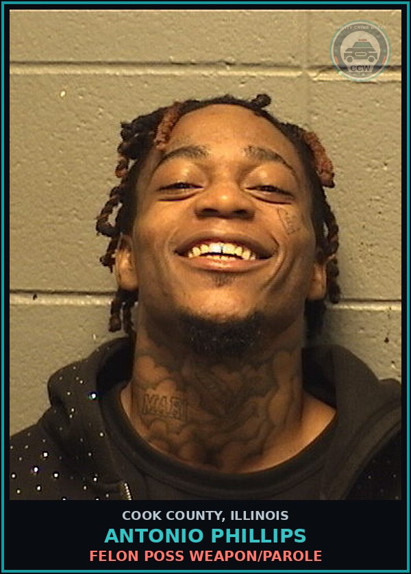 Booking mugshot of Antonio Phillips in Cook County