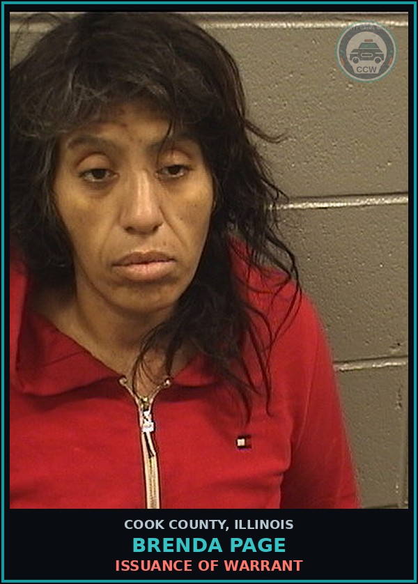 Booking mugshot of Brenda Page in Cook County