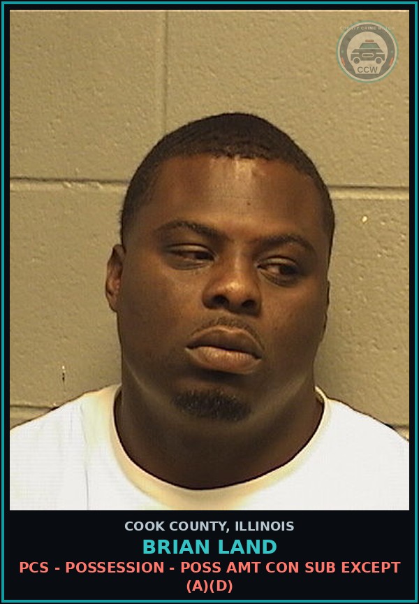 Booking mugshot of Brian Land in Cook County