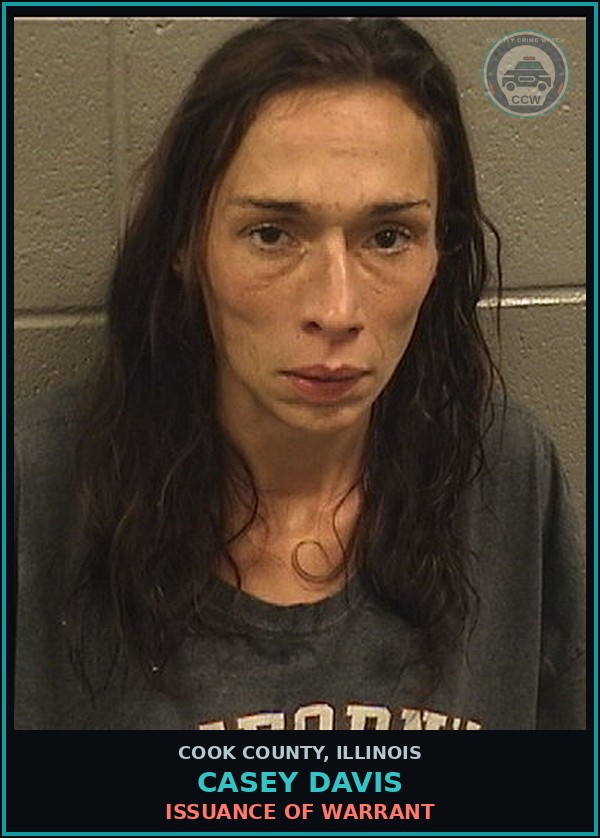 Booking mugshot of Casey Davis in Cook County