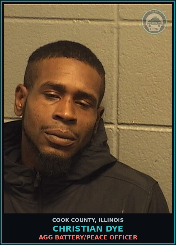 Booking mugshot of Christian Dye in Cook County