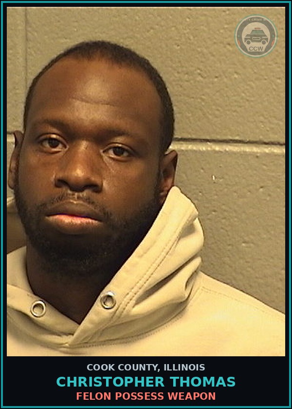 Booking mugshot of Christopher Thomas in Cook County
