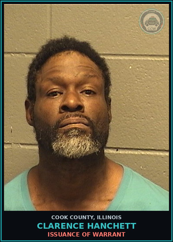 Booking mugshot of Clarence Hanchett in Cook County