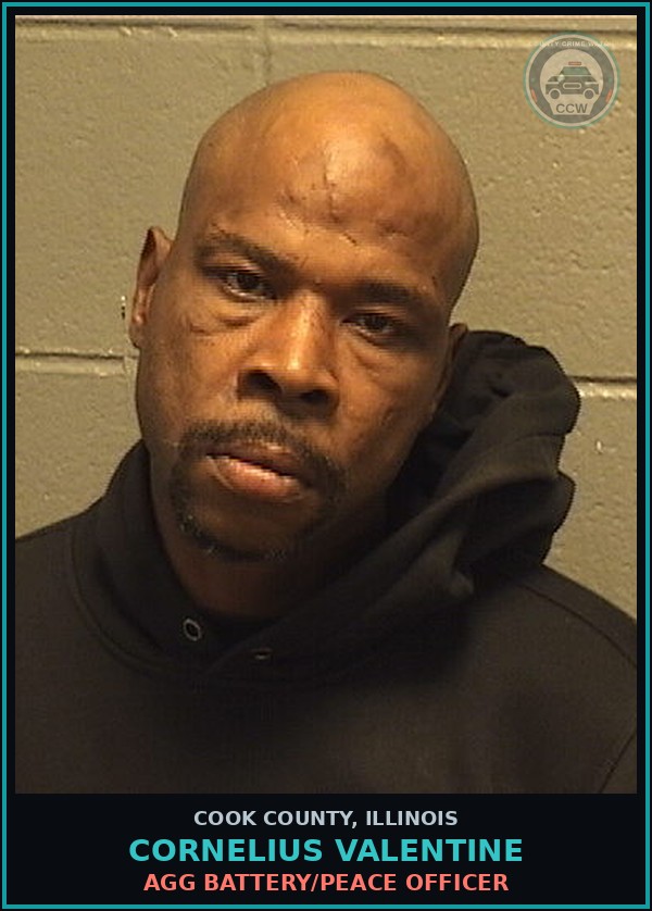 Booking mugshot of Cornelius Valentine in Cook County