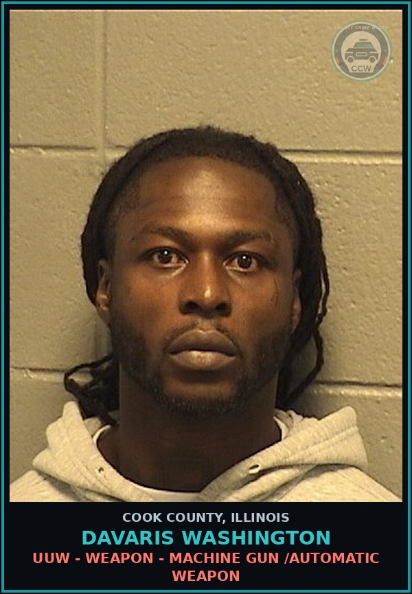 Booking mugshot of Davaris Washington in Cook County