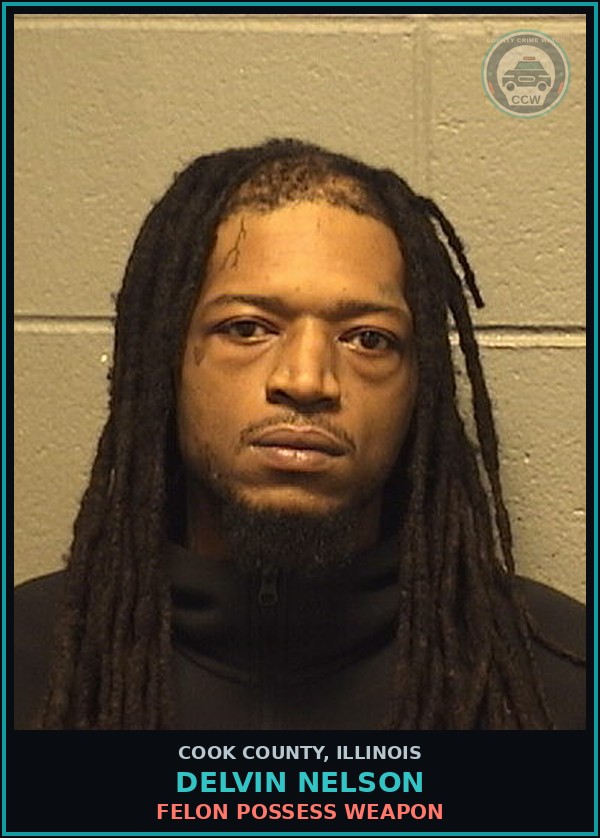 Booking mugshot of DELVIN NELSON in Cook County