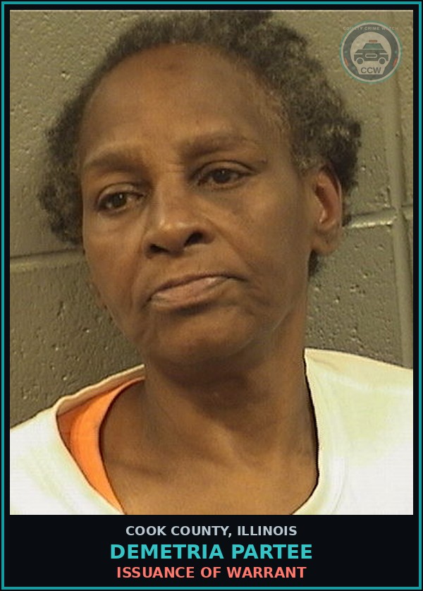 Booking mugshot of Demetria Partee in Cook County