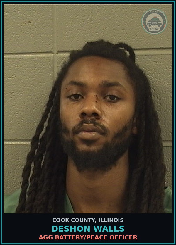Booking mugshot of Deshon Walls in Cook County