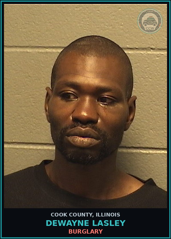 Booking mugshot of Dewayne Lasley in Cook County