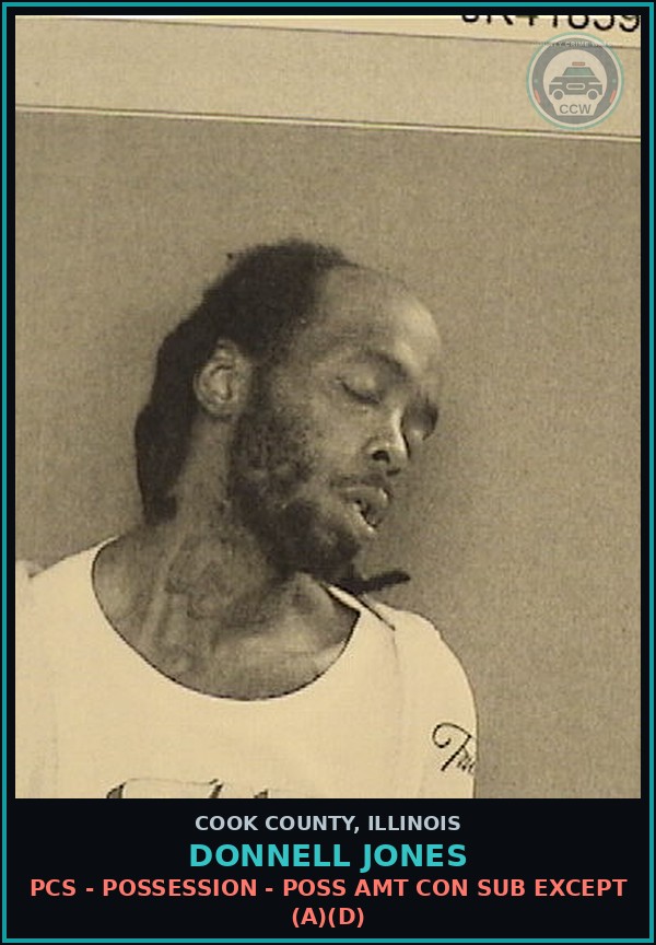 Booking mugshot of Donnell Jones in Cook County