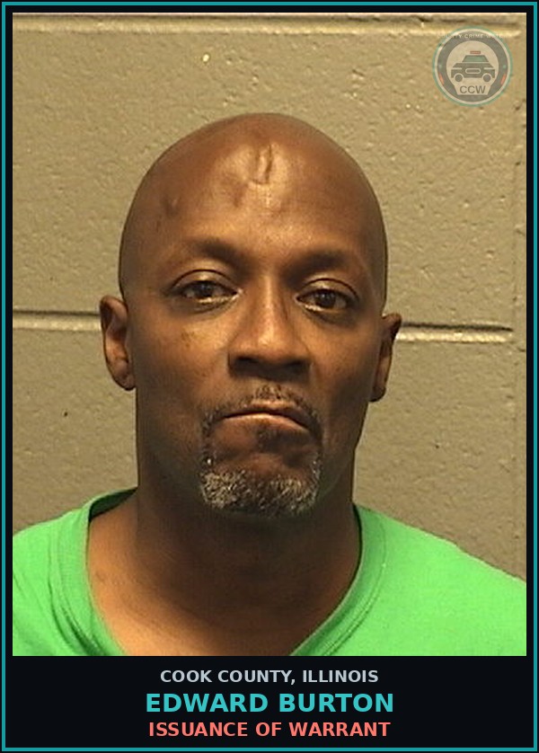 Booking mugshot of Edward Burton in Cook County