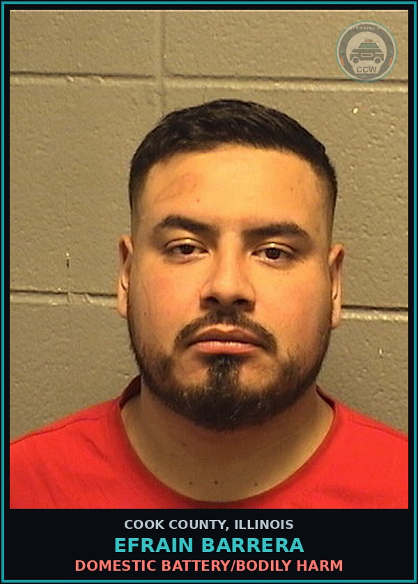 Booking mugshot of Efrain Barrera in Cook County