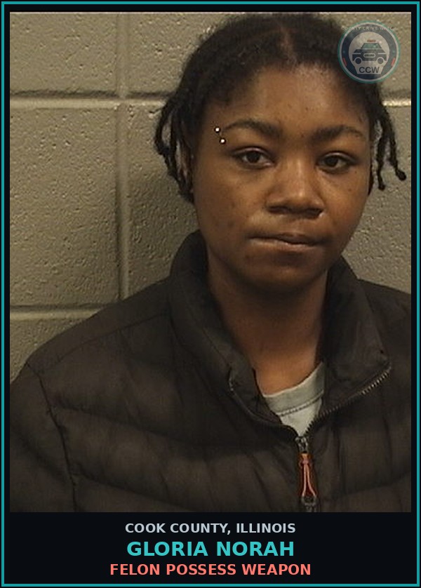 Booking mugshot of Gloria Norah in Cook County