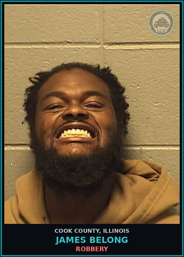 Booking mugshot of JAMES BELONG in Cook County