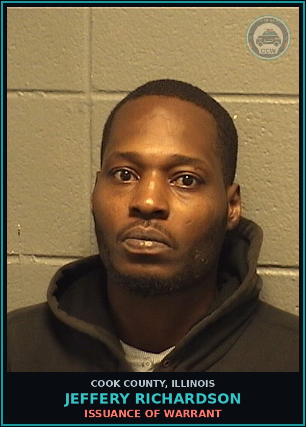 Booking mugshot of Jeffery Richardson in Cook County