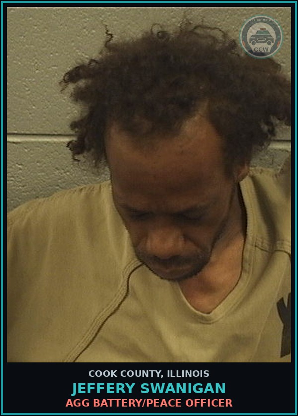 Booking mugshot of Jeffery Swanigan in Cook County