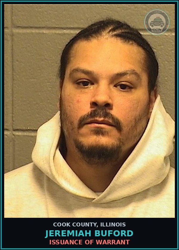 Booking mugshot of Jeremiah Buford in Cook County