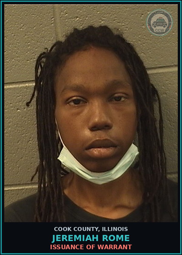 Booking mugshot of Jeremiah Rome in Cook County