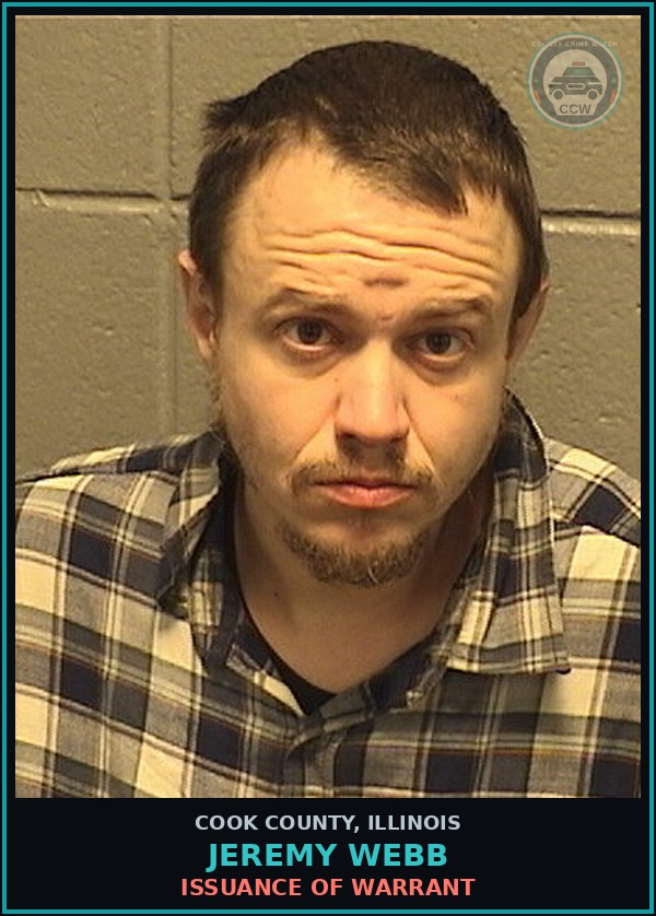 Booking mugshot of Jeremy Webb in Cook County